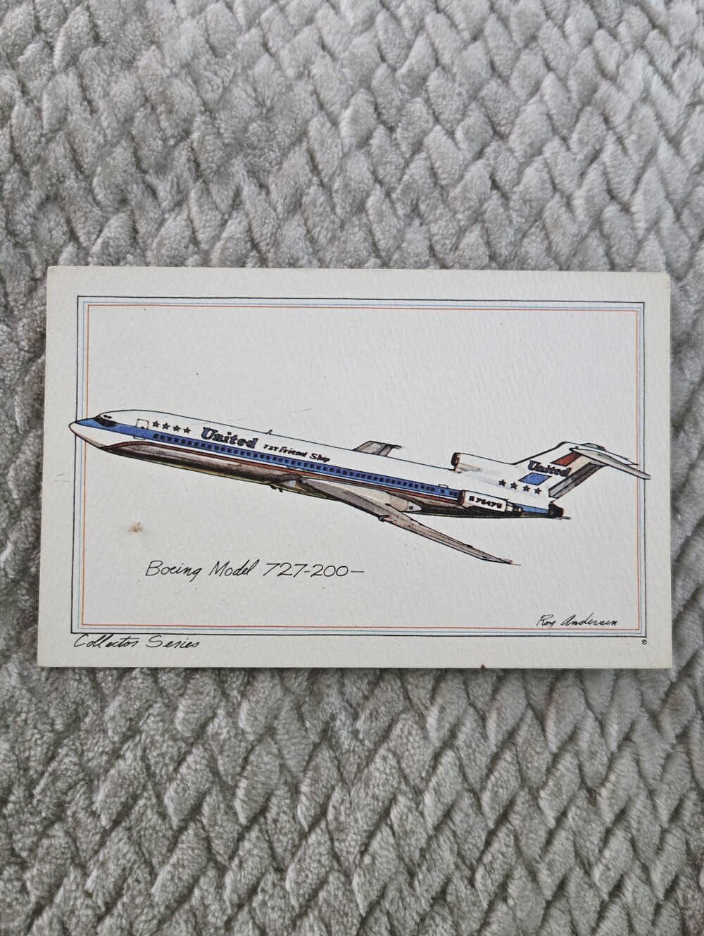 Vintage United Airlines Boeing 727 200 Airplane Postcard Aviation Collectible